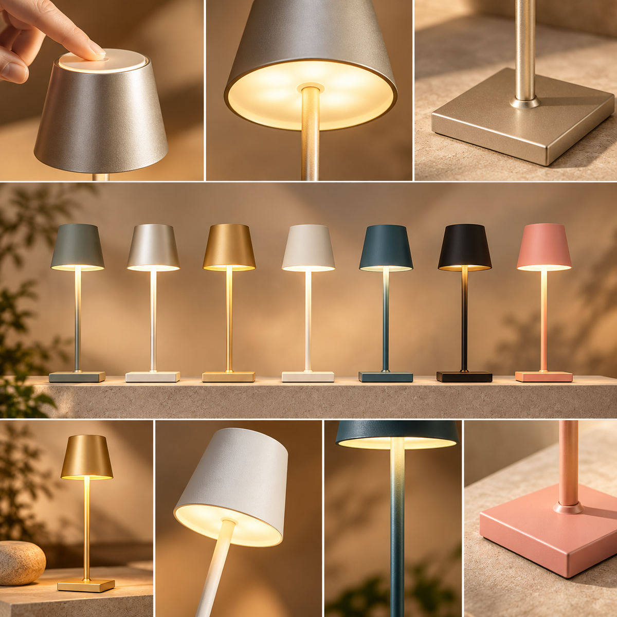 Wireless LED Table Lamp with Metal Base