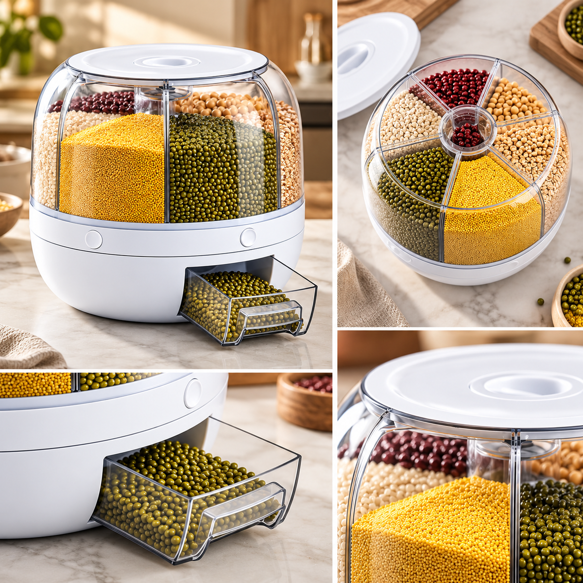 Airtight Rotating Rice Grain Storage Bin