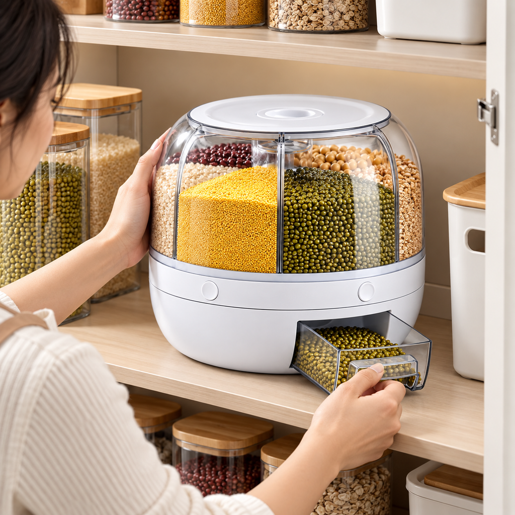Airtight Rotating Rice Grain Storage Bin