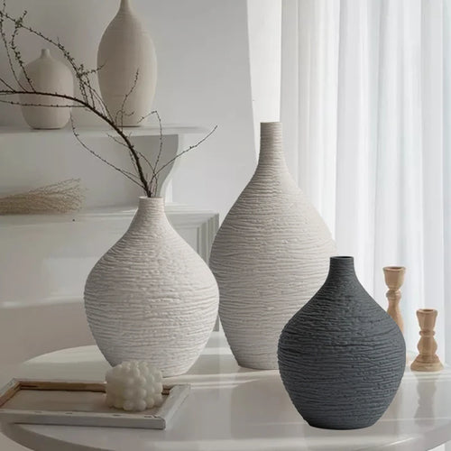 Nordic Ceramic Flower Vase Narrow Mouth Home Decor