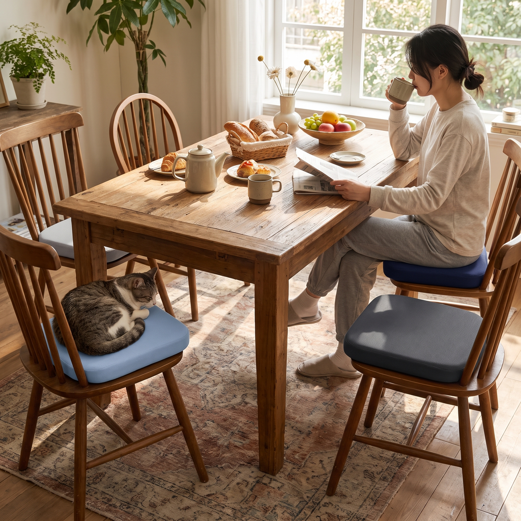 Memory Foam Orthopedic Seat Cushion in use