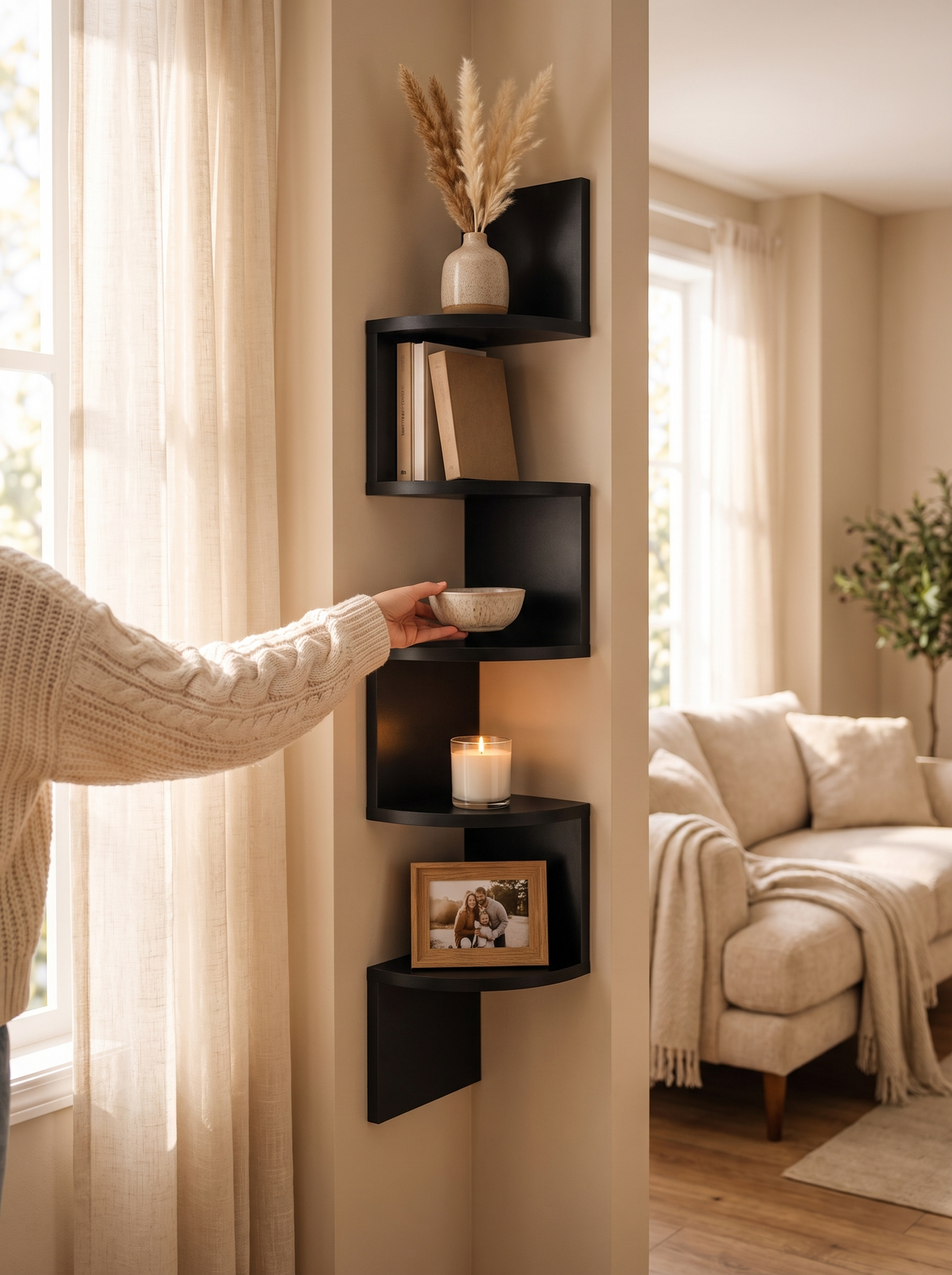 Modern Multi-Tier Corner Wall Shelf, Put Every Corner To Work