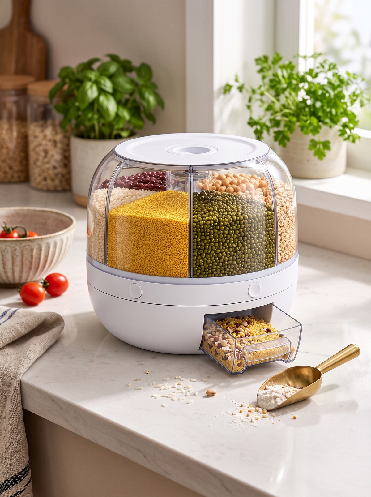 Grain Storage Container, Fresh Grains, Every Scoop