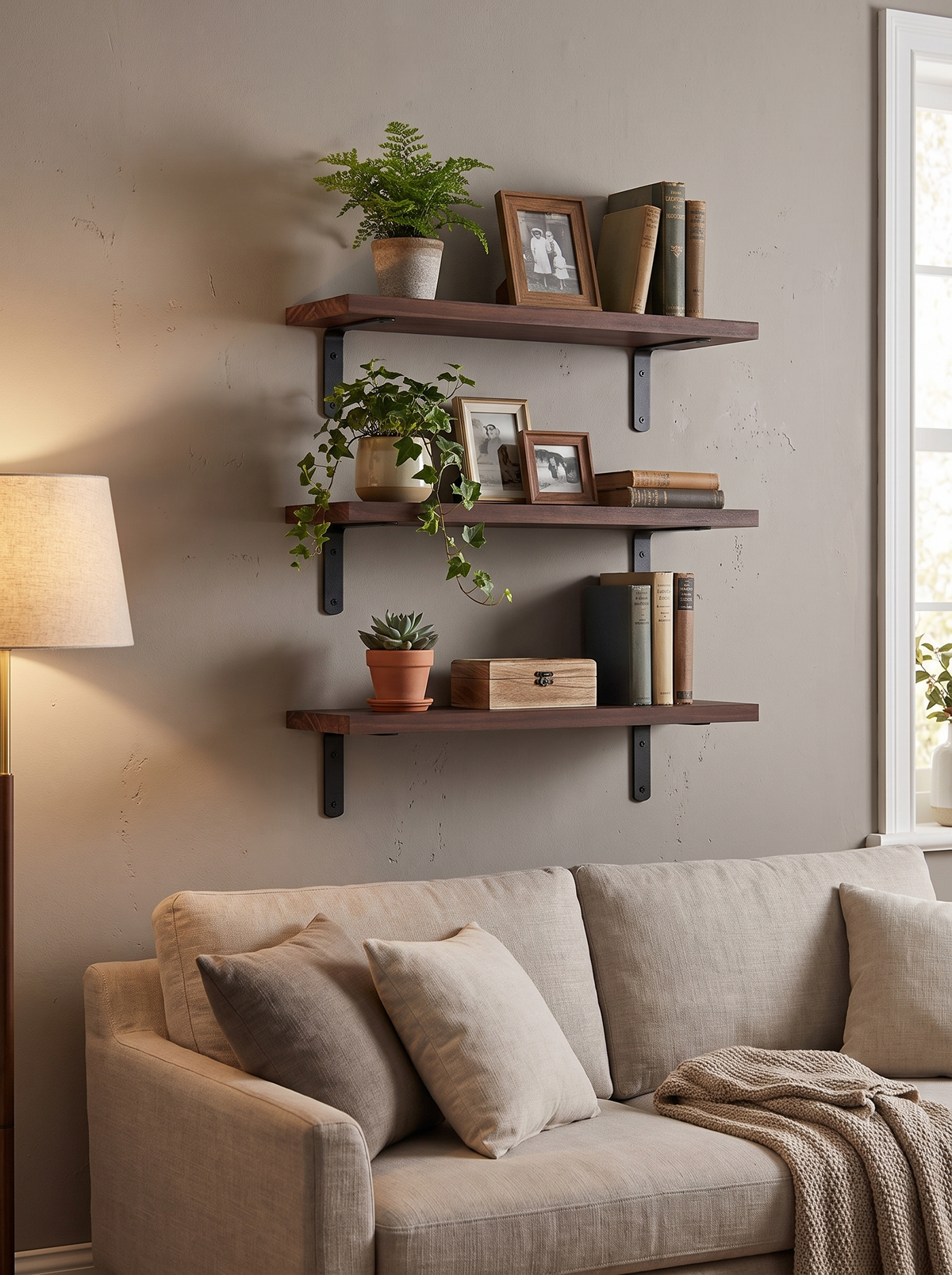 Rustic Floating Wall Shelves, Put Bare Walls To Work